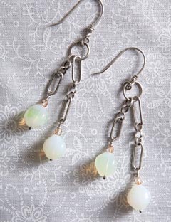 Milk Glass Earrings