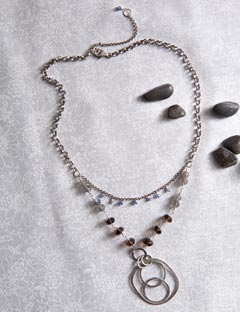 Smoke and Sapphire Necklace